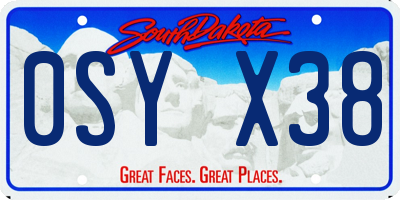 SD license plate 0SYX38