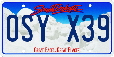 SD license plate 0SYX39