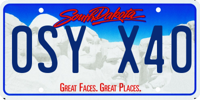 SD license plate 0SYX40
