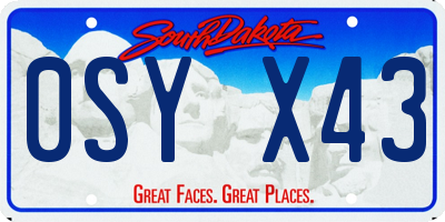 SD license plate 0SYX43