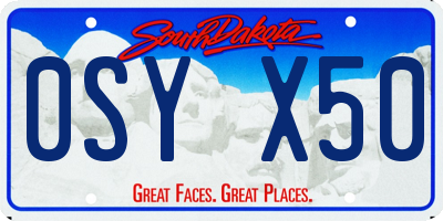 SD license plate 0SYX50