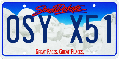 SD license plate 0SYX51