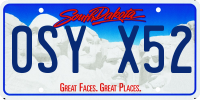 SD license plate 0SYX52