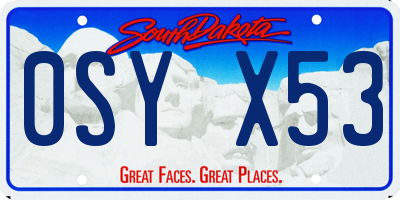 SD license plate 0SYX53