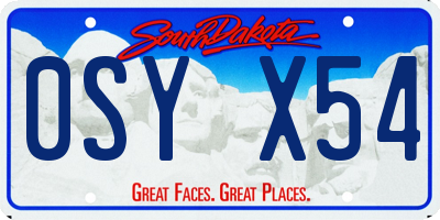 SD license plate 0SYX54