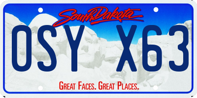 SD license plate 0SYX63
