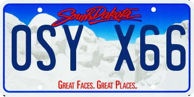 SD license plate 0SYX66