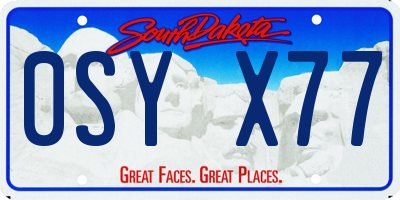 SD license plate 0SYX77