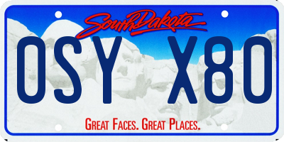 SD license plate 0SYX80