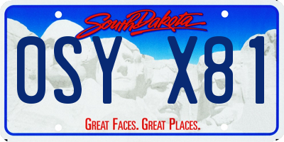 SD license plate 0SYX81