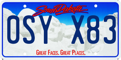 SD license plate 0SYX83