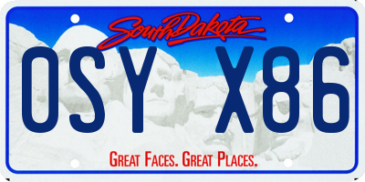 SD license plate 0SYX86