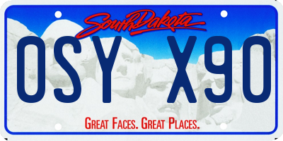SD license plate 0SYX90