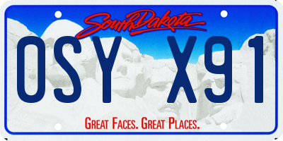 SD license plate 0SYX91