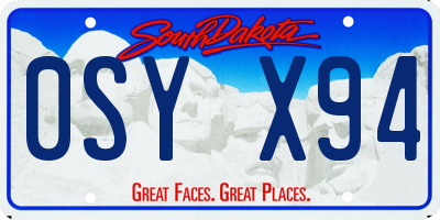 SD license plate 0SYX94