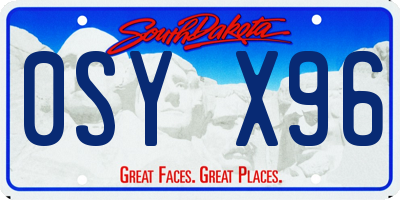 SD license plate 0SYX96