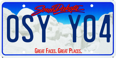 SD license plate 0SYY04