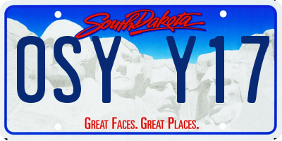 SD license plate 0SYY17