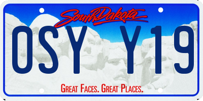 SD license plate 0SYY19