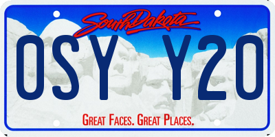 SD license plate 0SYY20