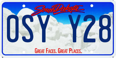 SD license plate 0SYY28