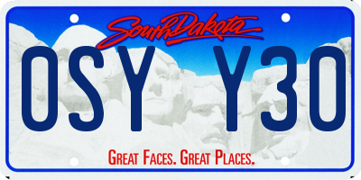 SD license plate 0SYY30