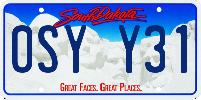 SD license plate 0SYY31