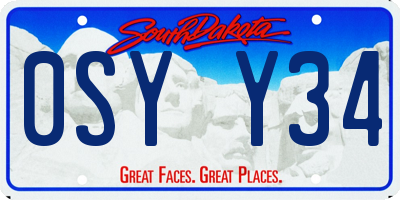 SD license plate 0SYY34