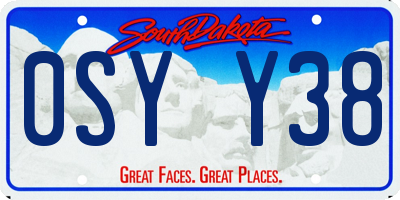 SD license plate 0SYY38