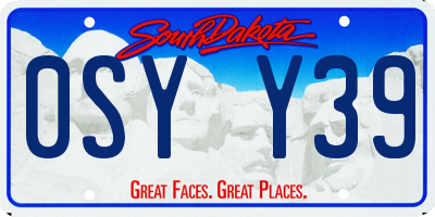 SD license plate 0SYY39