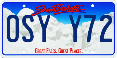 SD license plate 0SYY72