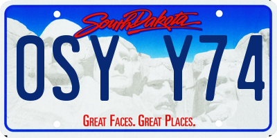 SD license plate 0SYY74