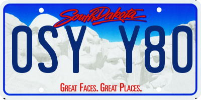 SD license plate 0SYY80
