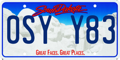 SD license plate 0SYY83