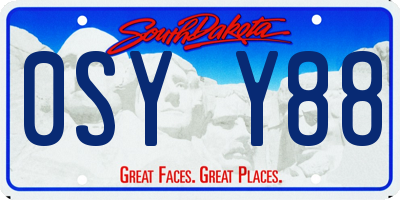 SD license plate 0SYY88