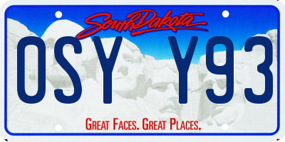 SD license plate 0SYY93