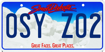 SD license plate 0SYZ02