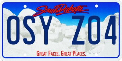 SD license plate 0SYZ04