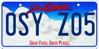 SD license plate 0SYZ05