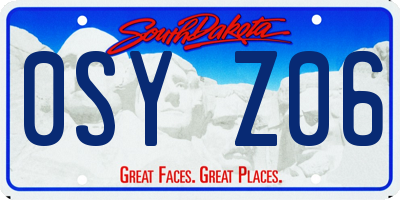 SD license plate 0SYZ06