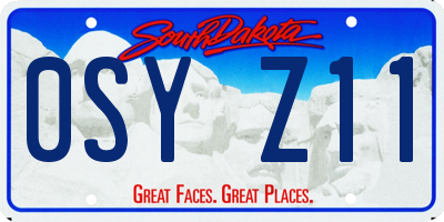SD license plate 0SYZ11