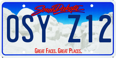 SD license plate 0SYZ12