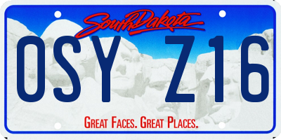 SD license plate 0SYZ16