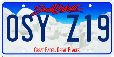 SD license plate 0SYZ19