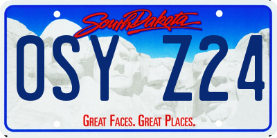 SD license plate 0SYZ24