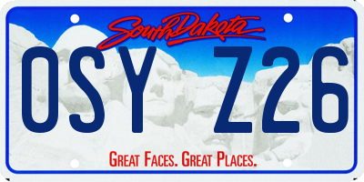 SD license plate 0SYZ26