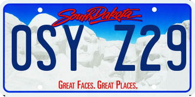 SD license plate 0SYZ29