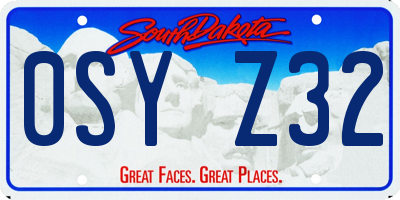 SD license plate 0SYZ32
