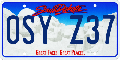 SD license plate 0SYZ37