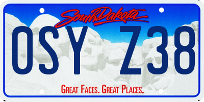 SD license plate 0SYZ38